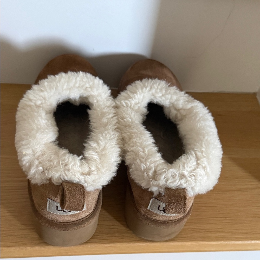 UGG Tan and Cream Fur-Lined Boots